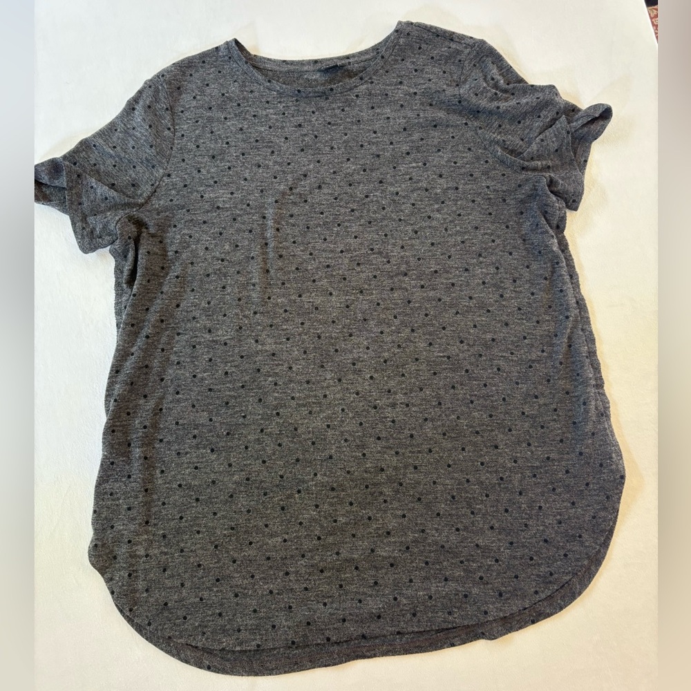 Gray Polka Dot Ann Taylor Knit Top